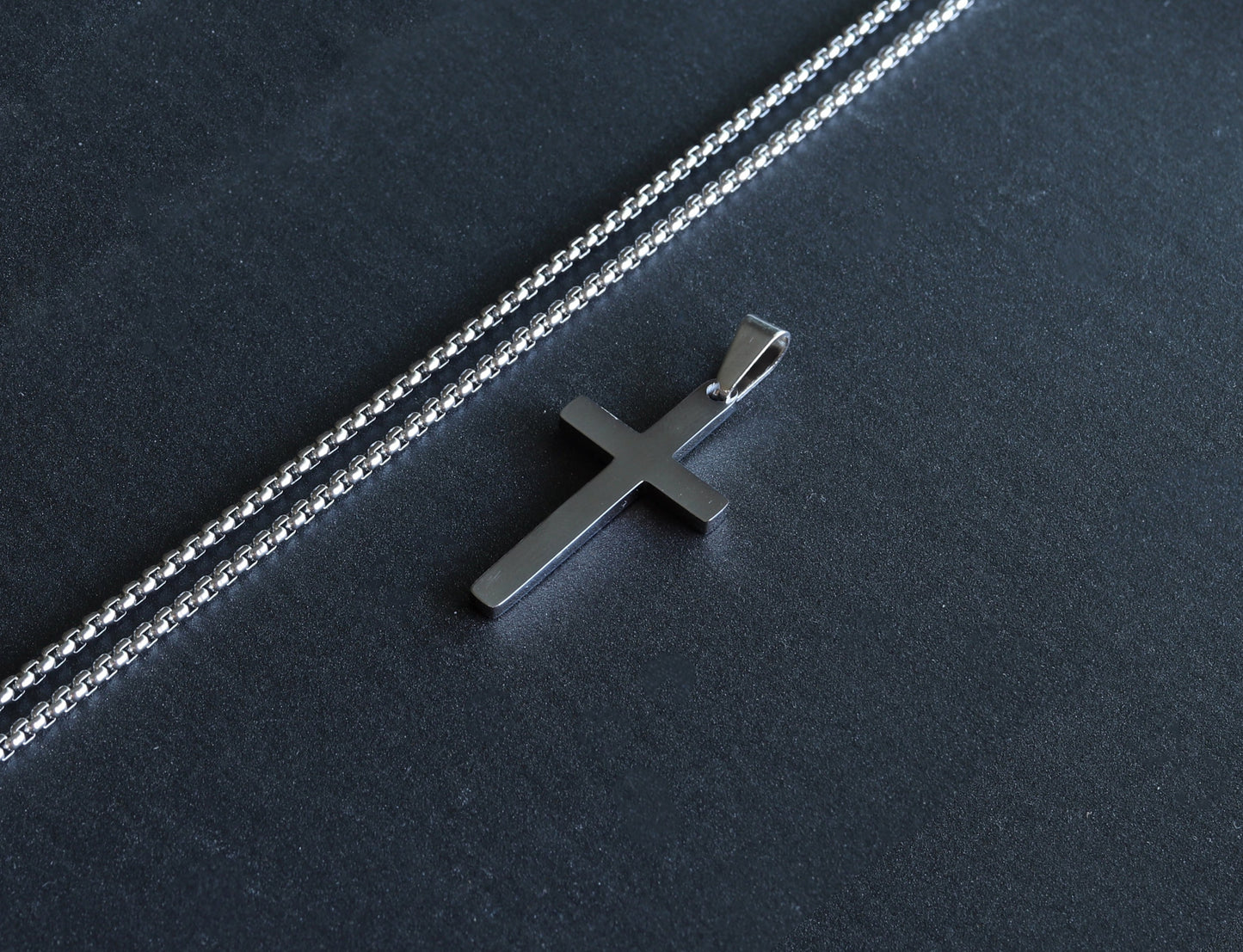 Cross Necklace, Stainless Steel Silver Cross Pendant, Mens Cross Necklace, Cross Necklace for Women, Boys Cross Necklace, Christmas Gift