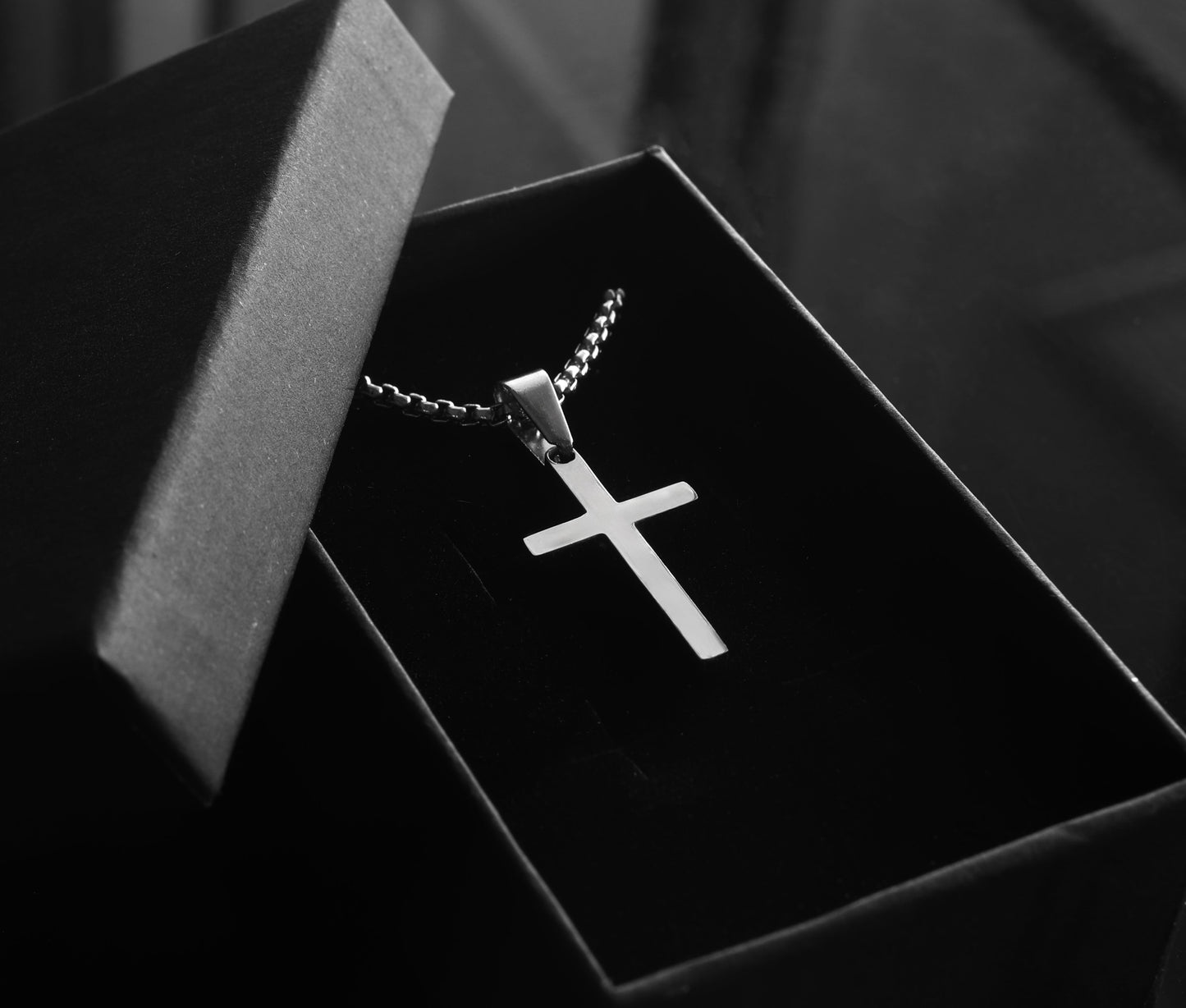 Cross Necklace, Stainless Steel Silver Cross Pendant, Mens Cross Necklace, Cross Necklace for Women, Boys Cross Necklace, Christmas Gift