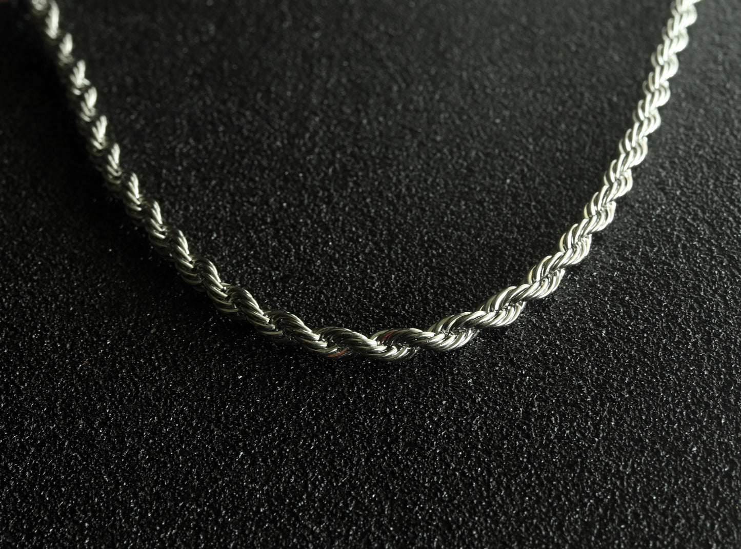 Men's Rope Chain Necklace, Men's Necklace, Stainless Steel Silver Chain Necklace for Men, Men's Chain Necklace, 3mm Rope Chain