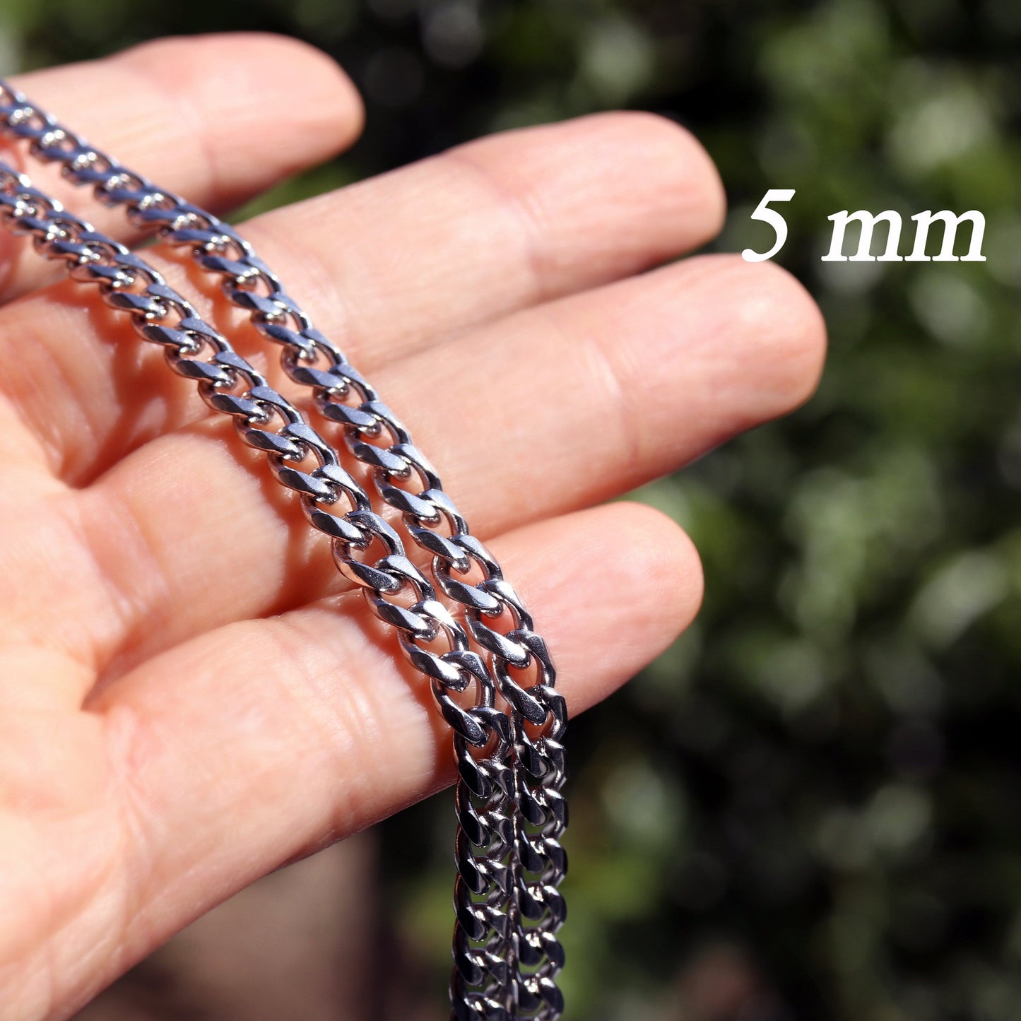 Men's Chain Necklace, Cuban Link Chain Necklace, Stainless Steel Silver Chain, 3.5mm to 9mm Cuban Chain Necklace for Men