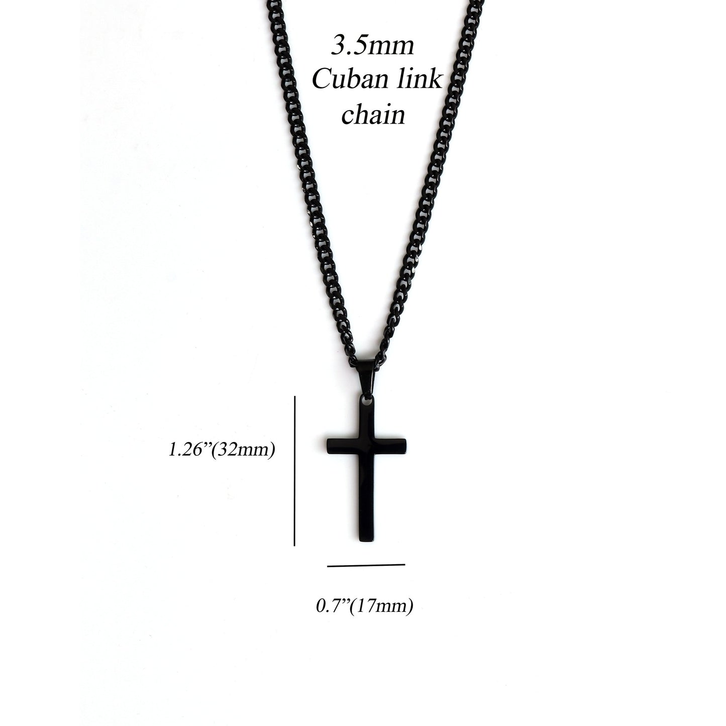 Customized Cross Necklace, Engraved Cross Necklace, Men's Cross Necklace, Personalized Necklace, Boys Cross Necklace, Black Cross Necklace