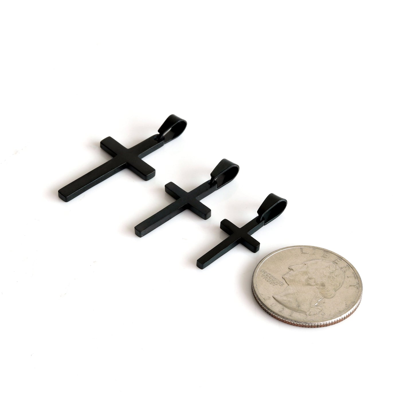 Men's Cross Pendant, Boys Cross Pendant, Black Cross Pendant for Men, Stainless Steel Cross Pendant, Chain Not Included
