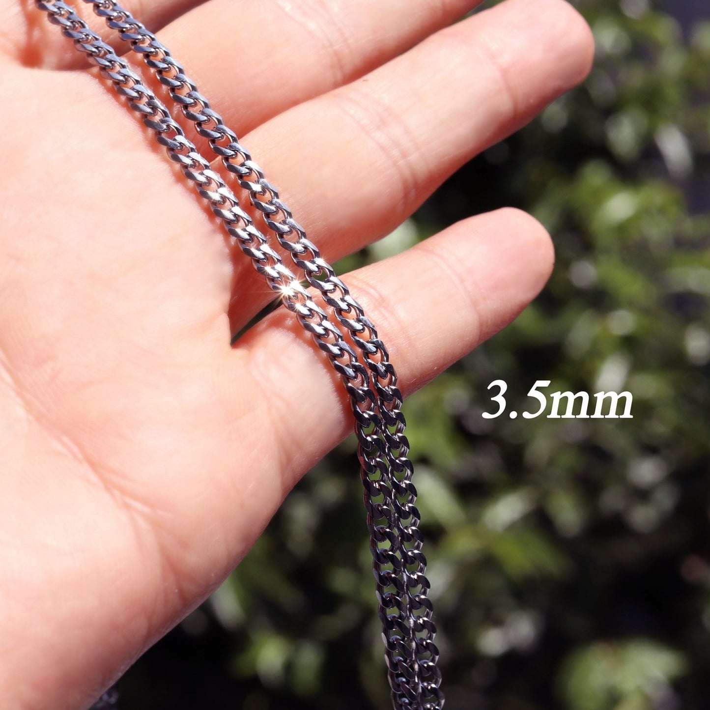 Men's Chain Necklace, Cuban Link Chain Necklace, Stainless Steel Silver Chain, 3.5mm to 9mm Cuban Chain Necklace for Men