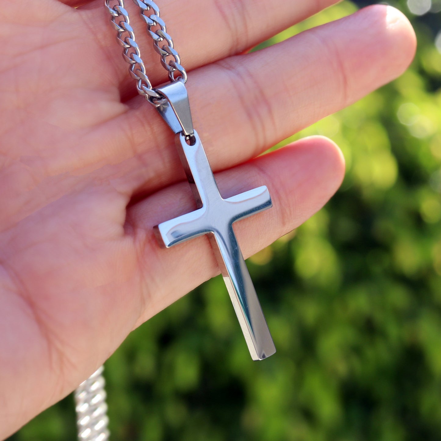 Large Cross Necklace For Men, Personalized Necklace, Engraved Necklace, Waterproof Necklace