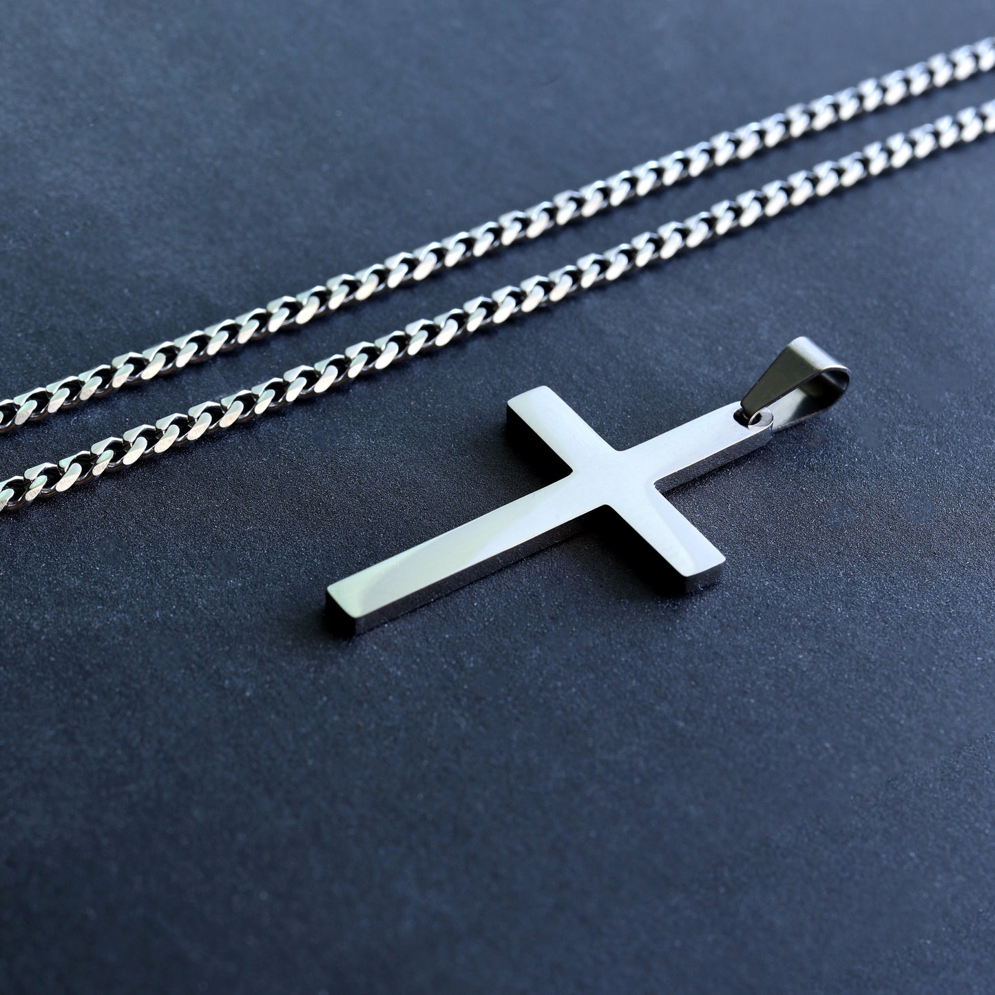 Large Cross Necklace For Men, Personalized Necklace, Engraved Necklace, Waterproof Necklace