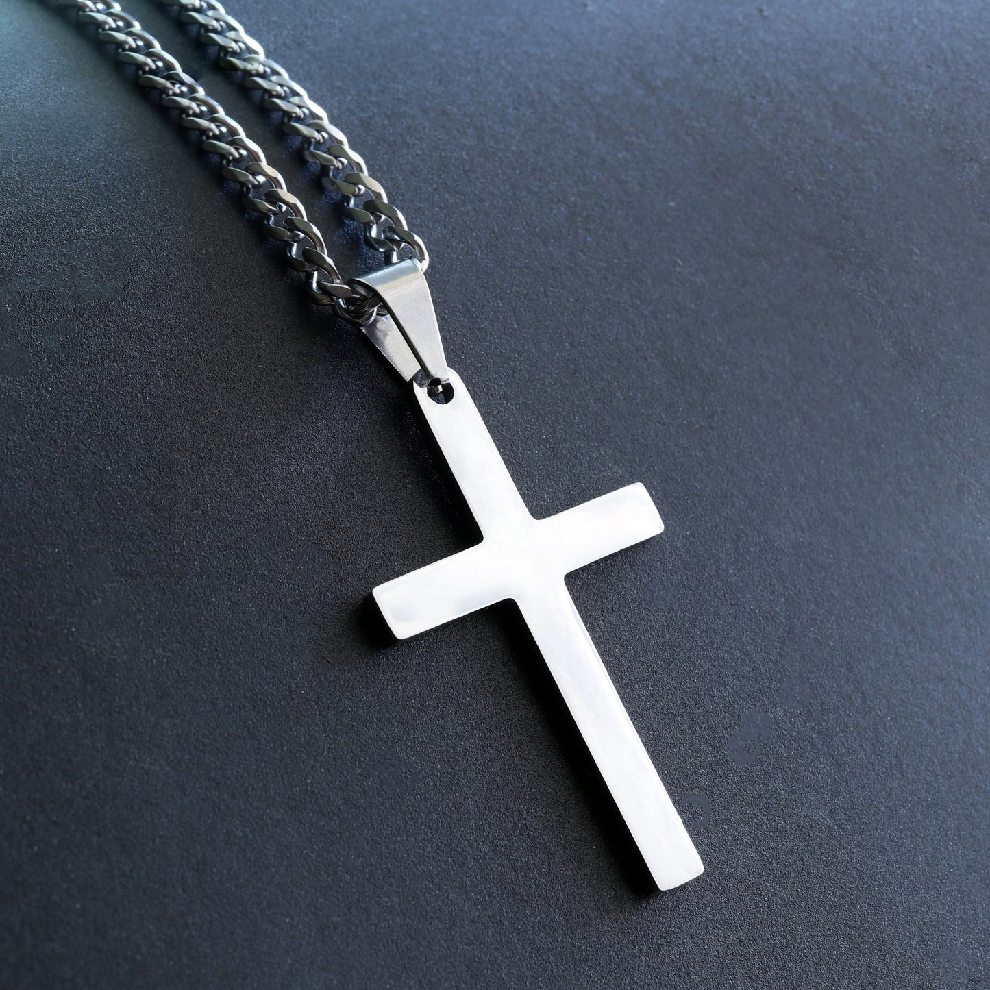 Large Cross Necklace For Men, Personalized Necklace, Engraved Necklace, Waterproof Necklace