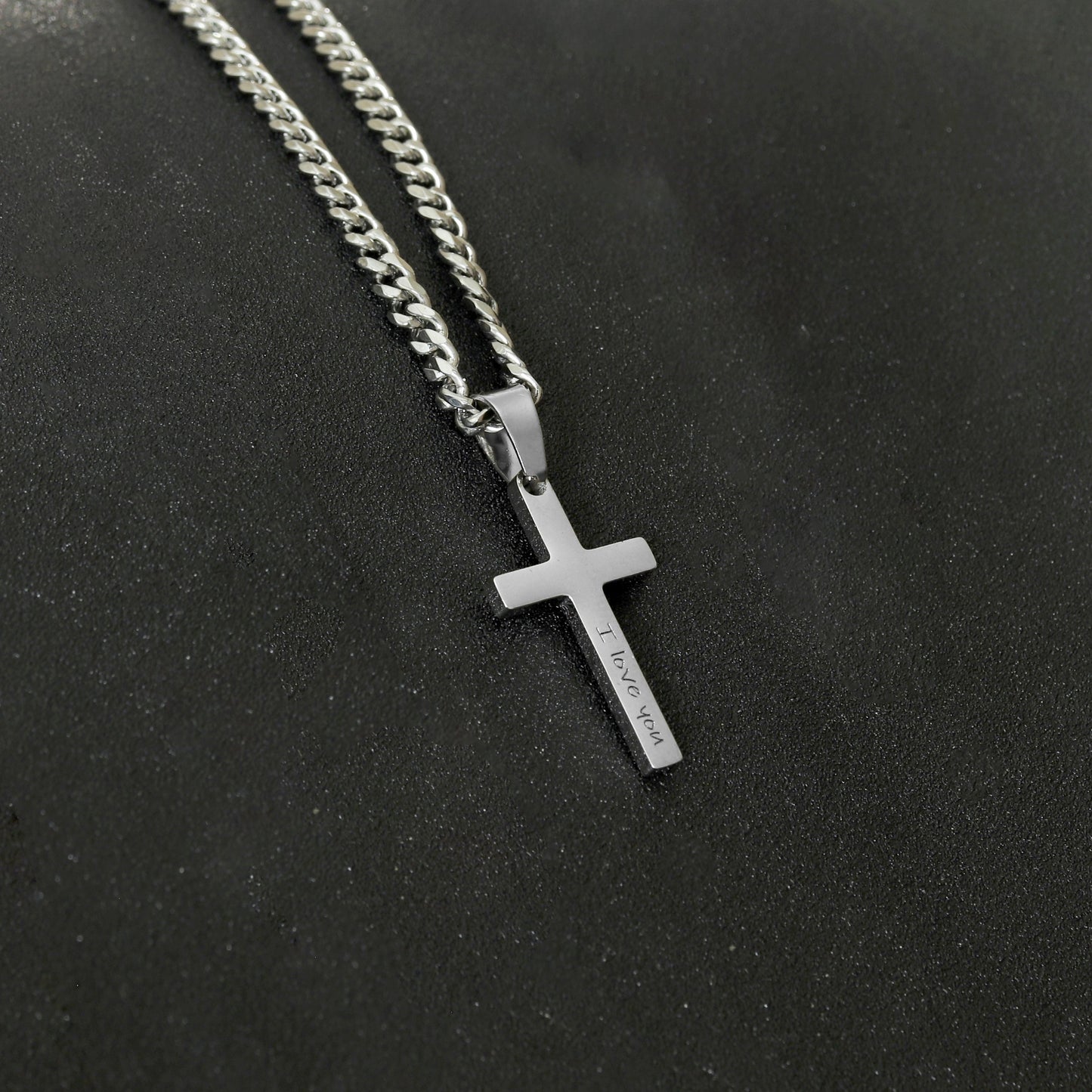 Personalized Cross Necklace, Boys Cross Necklace, Men's Cross Necklace, Baptism Gift for Kids