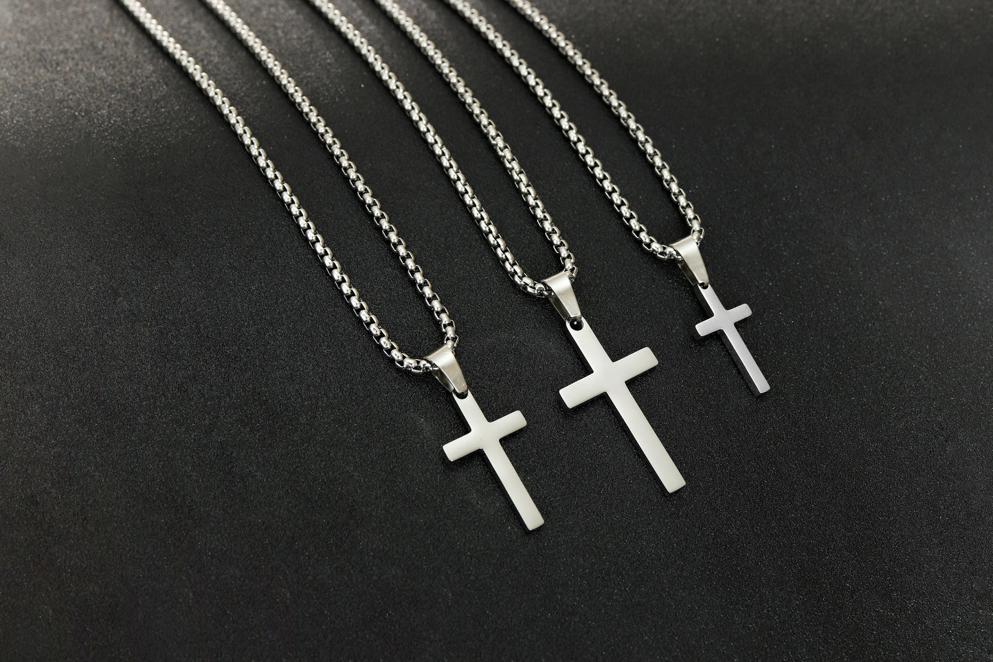 Cross Necklace, Stainless Steel Silver Cross Pendant, Mens Cross Necklace, Cross Necklace for Women, Boys Cross Necklace, Christmas Gift