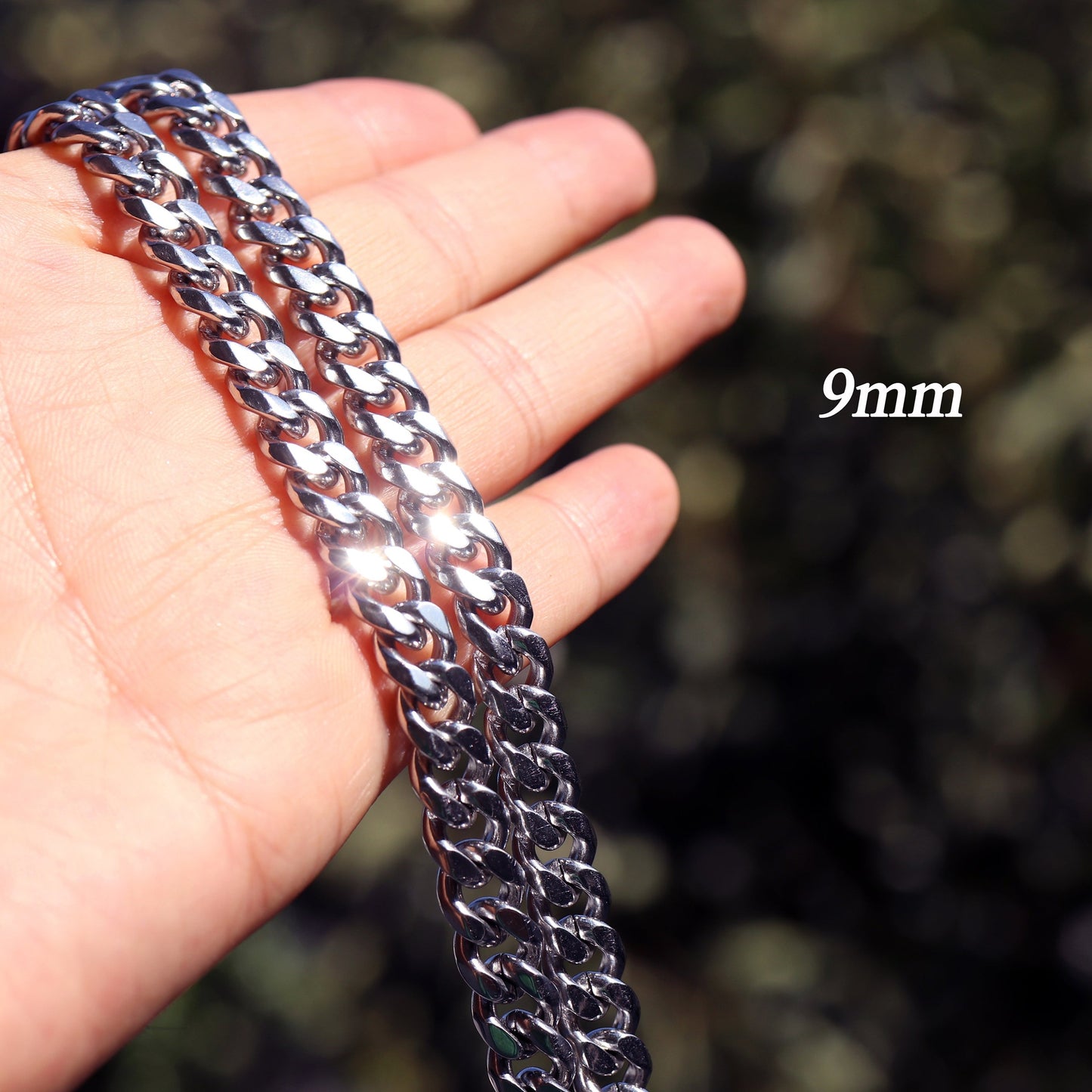 Men's Chain Necklace, Cuban Link Chain Necklace, Stainless Steel Silver Chain, 3.5mm to 9mm Cuban Chain Necklace for Men