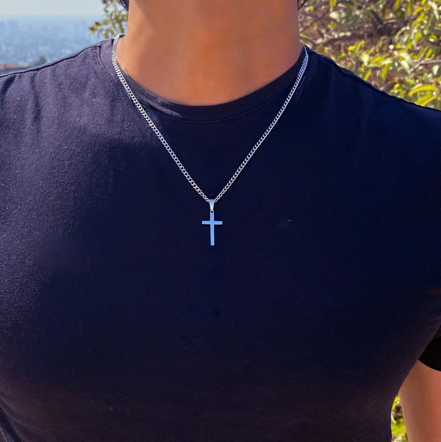 Personalized Cross Necklace, Boys Cross Necklace, Men's Cross Necklace, Baptism Gift for Kids