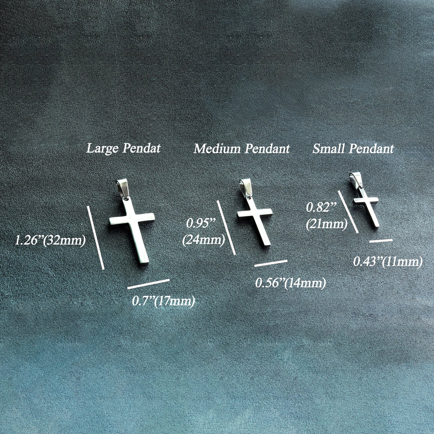 Men's Cross Pendant, Boys Cross Pendant, Waterproof Jewelry, Stainless Steel Silver Cross Pendant for Men, Chain Not Included