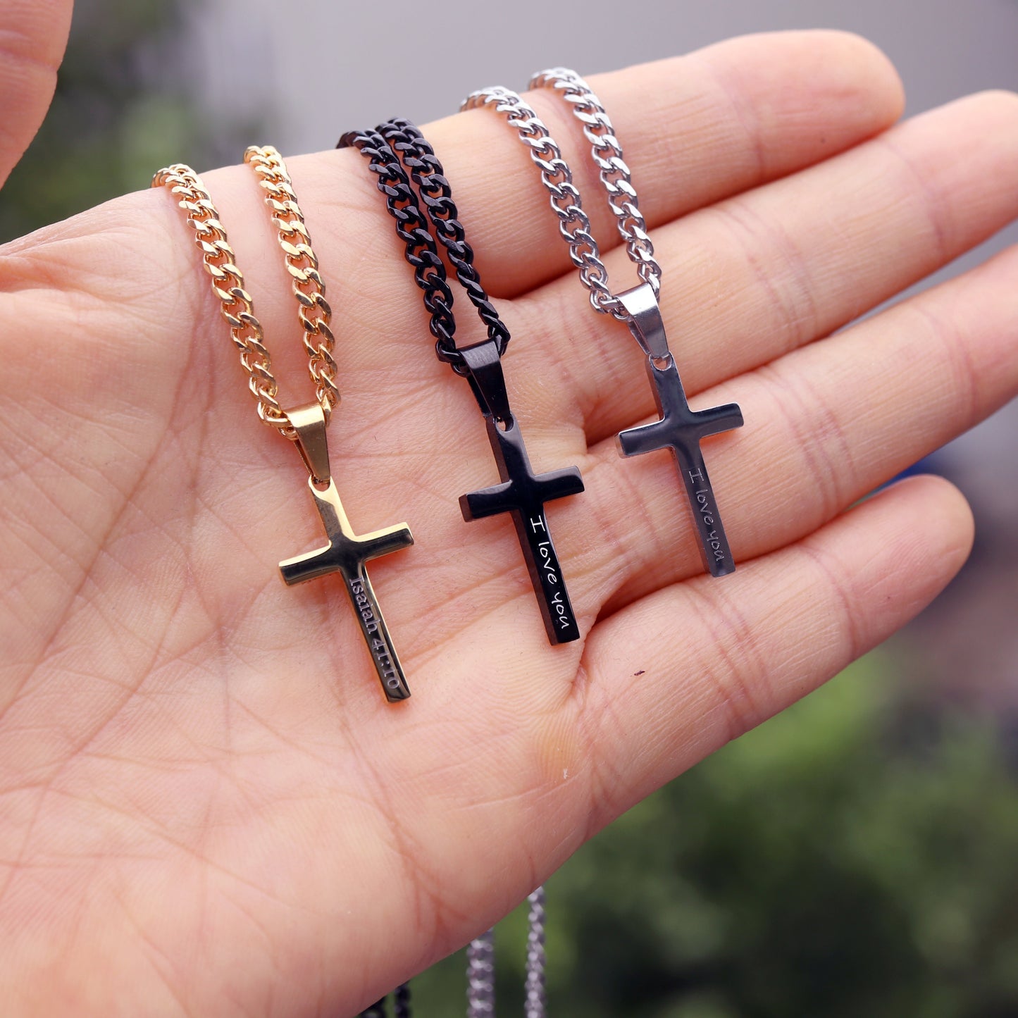 Personalized Cross Necklace, Boys Cross Necklace, Men's Cross Necklace, Baptism Gift for Kids