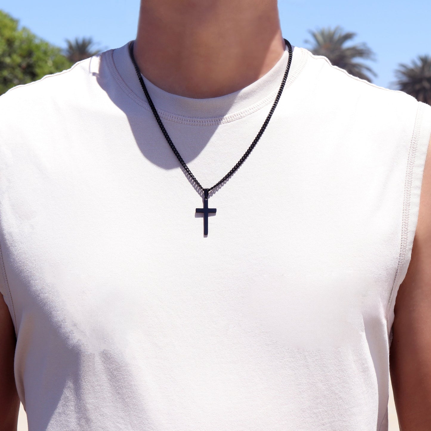 Customized Cross Necklace, Engraved Cross Necklace, Men's Cross Necklace, Personalized Necklace, Boys Cross Necklace, Black Cross Necklace