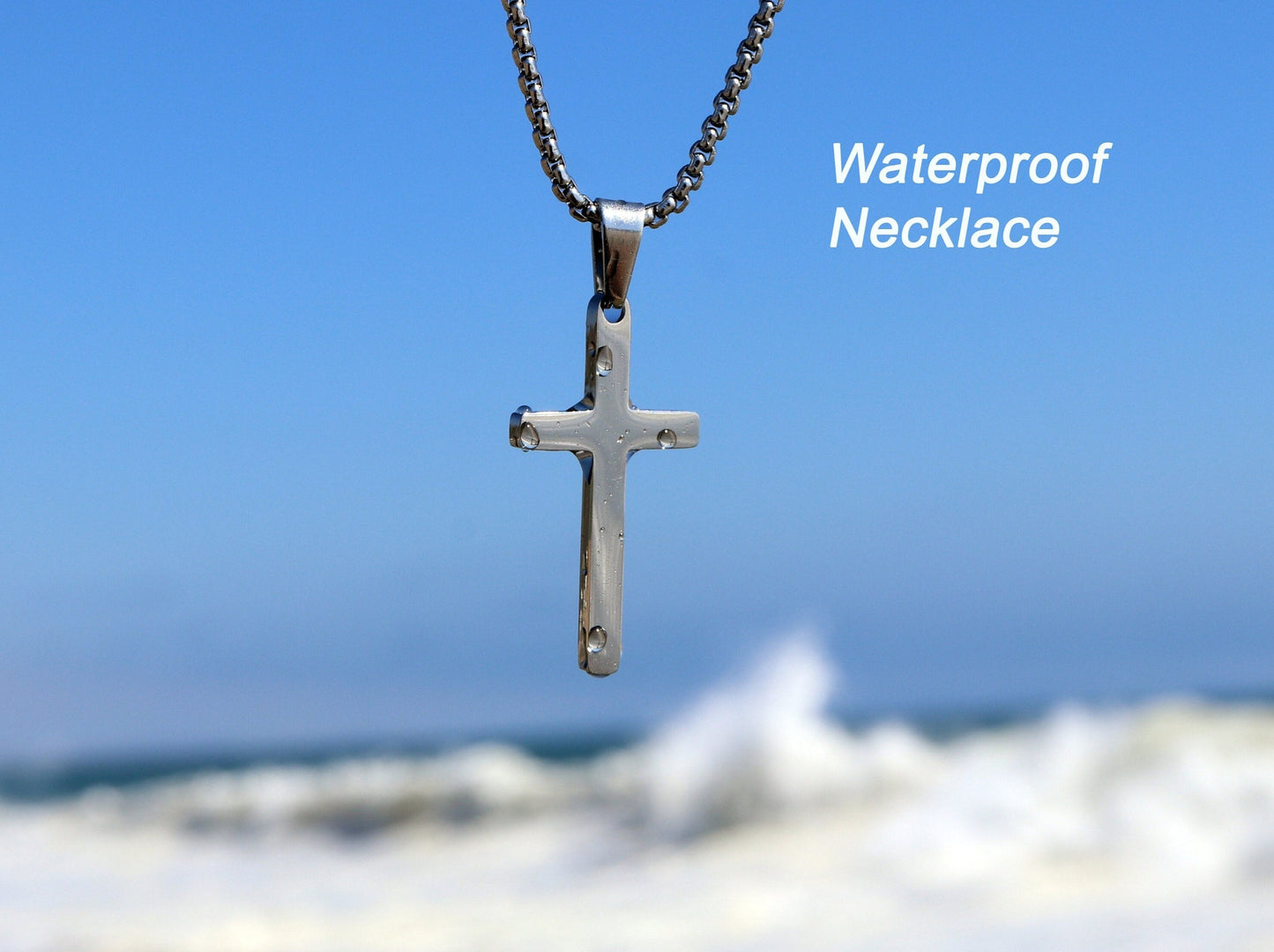 Cross Necklace, Stainless Steel Silver Cross Pendant, Mens Cross Necklace, Cross Necklace for Women, Boys Cross Necklace, Christmas Gift