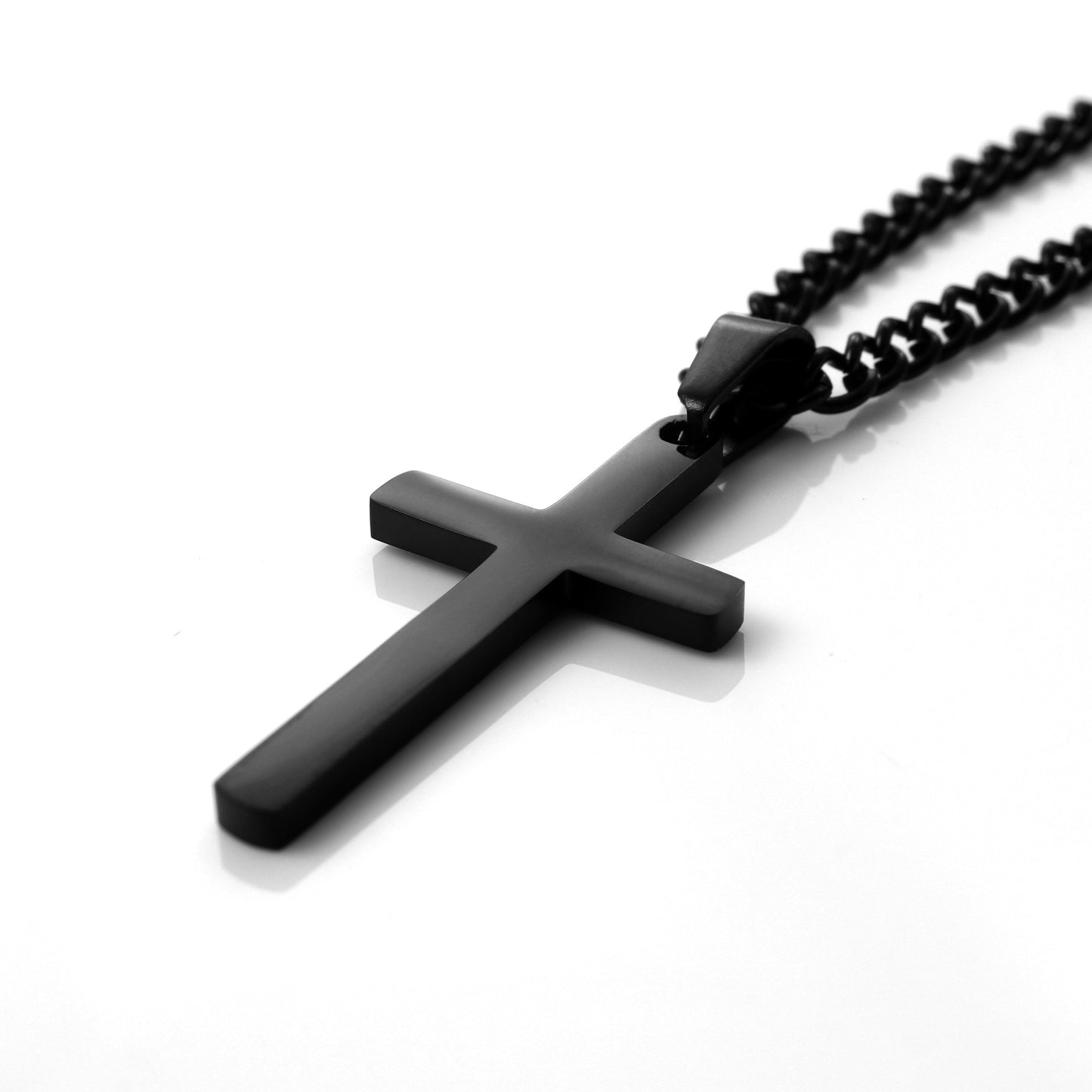 Customized Cross Necklace, Engraved Cross Necklace, Men's Cross Necklace, Personalized Necklace, Boys Cross Necklace, Black Cross Necklace