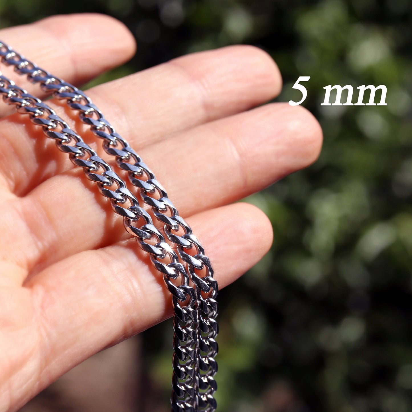 Miami Cuban Chain, Cuban Link Chain, Mens Chain Necklace, Waterproof Chain Necklace, Stainless Steel Silver Chain, 3.5mm,5mm, 7mm, 9mm Chain