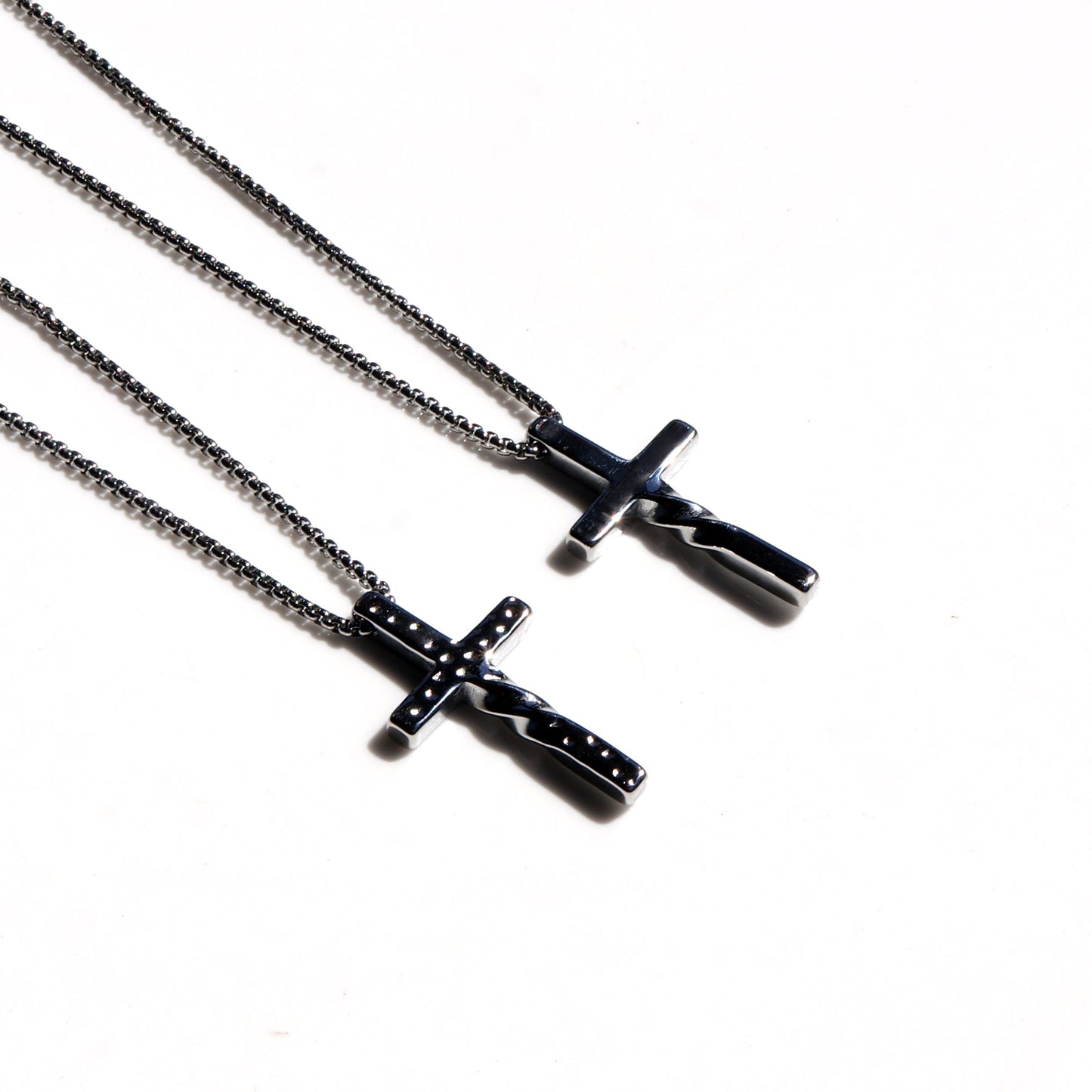 Cross Necklace, Faith Necklace, Stainless Steel Silver Cross Pendant, Mens Cross chain