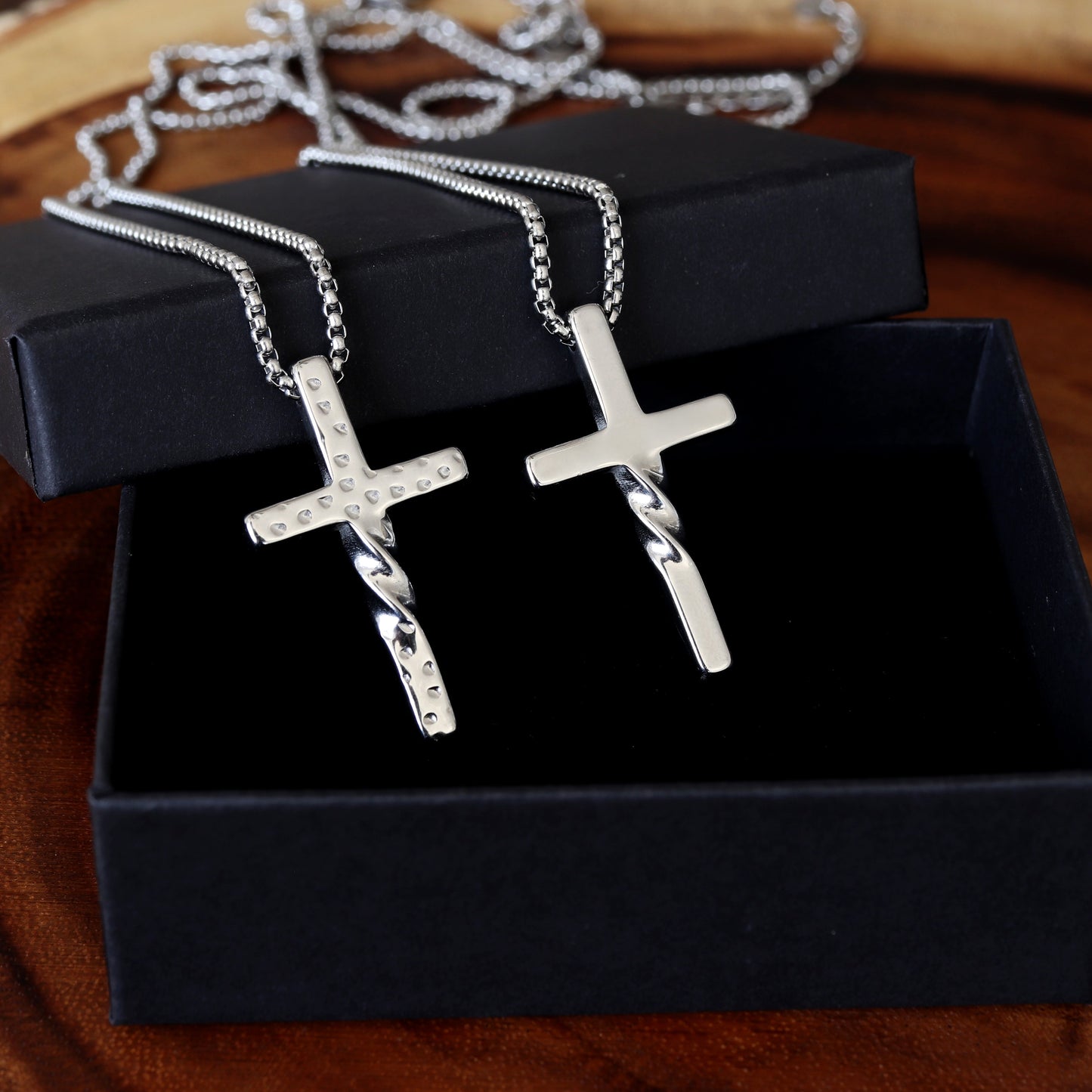 Cross Necklace, Faith Necklace, Stainless Steel Silver Cross Pendant, Mens Cross chain