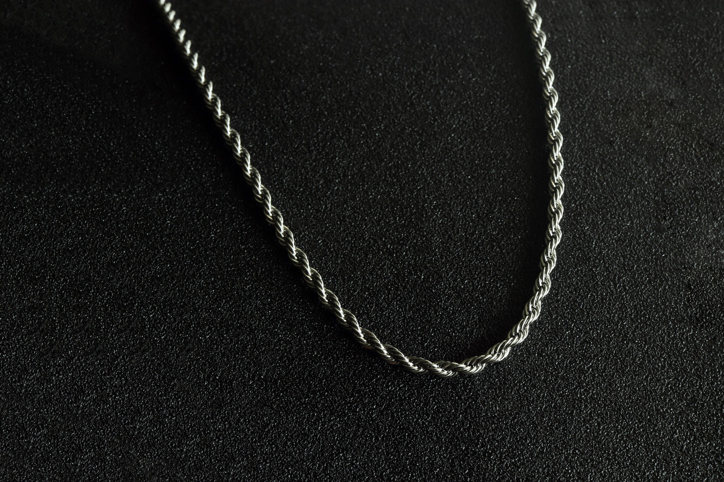 Men's Rope Chain Necklace, Men's Necklace, Stainless Steel Silver Chain Necklace for Men, Men's Chain Necklace, 3mm Rope Chain