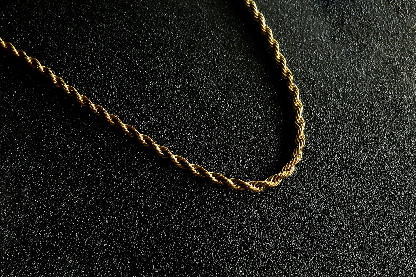 Men's Chain Necklace, Rope Chain Necklace, Stainless Steel Gold Chain, 3mm Rope Chain Necklace for Men